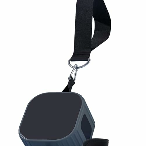 Tragbarer Lautsprecher mit Trageriemen.